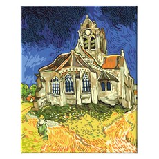 Momofix Painting DIY名畫40x50cm, J08 瓦茲河畔奧維爾梵谷教堂, 1幅