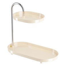 에이비엠코리아 모던 2단 선반 트레이, 아이보리, 1개