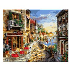 모모픽스페인팅 DIY명화그리기 40 x 50 cm, J39 카페거리, 1개
