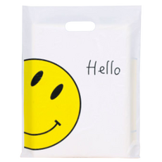 휴고잉 손잡이 비닐 봉투 쇼핑백, 스마일, 50개