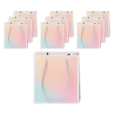 Hugoing 漸層長方形紙質購物袋, 10個, 混合顏色