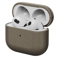 NUART AirPods 時尚皮革保護殼, AirPods 第4代, 大象灰