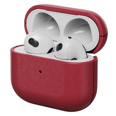 NUART AirPods 現代皮革保護殼, AirPods 4代, 酒紅色