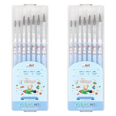 아이비스 붓+팔레트 세트 블루, 2세트, 2호, 4호, 6호, 8호, 10호, 12호, 15호