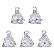 MaDaKkuMi 水晶項鍊 墜飾項鍊 友情手鍊製作 26 三角, 銀色, 5個