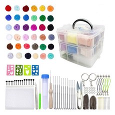 MaDaKkuMi 羊毛氈 36色 + 工具 + 收納盒套組 入門款, 1套, 混合色