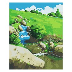 Momofix Painting DIY名畫繪畫組 40 x 50 cm 春溪 J61, 混和顏色, 1套