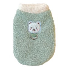 Coco studio 寵物溫馨寶貝羊羔毛胸背帶T恤, 綠色, 1個