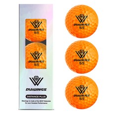 DIAWINGS 遠距離高爾夫球正品 2層 M3, 橘色, 3入