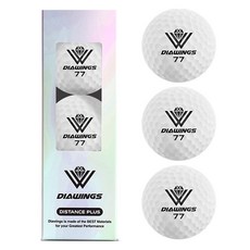 DIAWINGS 高回彈遠距離專用長打高爾夫球 M3 2層 42.8mm, 霧面白色, 3入