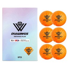 다이아윙스 고반발 비거리 전용 장타 골프공 M3 2피스 42.8mm, 오렌지 유광, 6개입, 1개