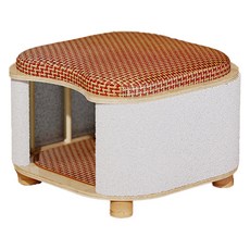 개과천선 고양이 머쉬룸 하우스, 체크 브라운, 1개