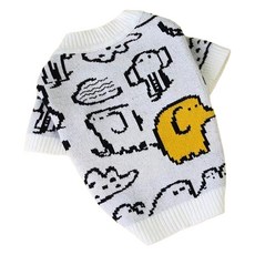 코코스튜디오 반려동물 엘리펀 니트 가디건, 화이트, 1개