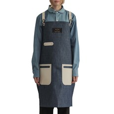 Kandeo Leather Spanner 淺色丹寧圍裙 L, 白色, 1個