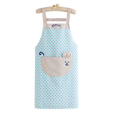 순잠 래빗포켓 다용도 멜빵 앞치마, 블루, 1개