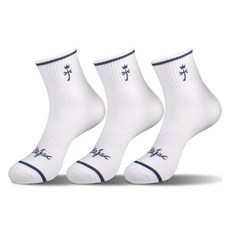 까스텔바작 논쿠션 중목 양말 세트 CSM-11, 화이트, 3개