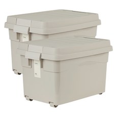 프랑코홈 퍼블릭 리빙박스 + 스티커 세트, 올베이지, 60L, 2세트