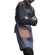 Kandeo Leather Spanner 淺色牛仔圍裙 S, 1個, 棕色