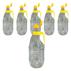 Draw Life 黃色手柄PET醬油醬料空瓶, 6個, 1.8L