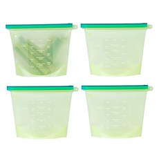 inbloom 矽膠密封保鮮袋 綠色, 4個, 1000ml