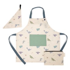 세맘스 아동용 방수앞치마 + 두건 + 파우치 세트