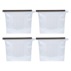 인블룸 실리콘 지퍼백 냉장고 정리용기 1.5L 화이트, FREE(one size), 1개입, 4개