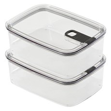 비엘락 올투명 원터치 밀폐용기 블랙 2400ml, 2개, 단품