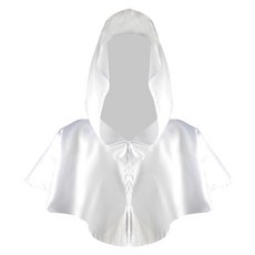 Hegro 萬聖節巫師連帽斗篷 角色扮演服裝, 白色, 1個