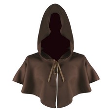 萬聖節服裝巫師連帽斗篷, 棕色, 1個