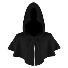 헤그로 할로윈 마법사 후드 망토 역할놀이 의상, 블랙, 1개