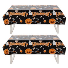 joyparty 萬聖節銀箔桌巾 黑色, 2個, 1入