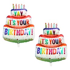 파티공구 3단 점보케익풍선, 혼합색상, 2개