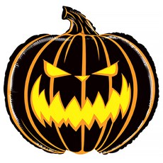 그라보벌룬 할로윈 은박풍선 스케어리 펌프킨, 블랙, 1개