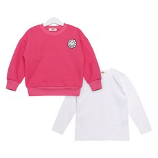 Uravi 兒童刺繡刷毛大學T + 素色T恤套組