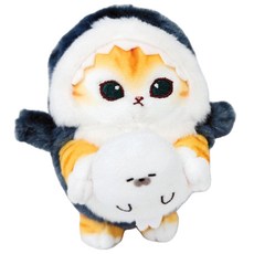 莫胡沙起司貓鯊魚服裝袋戒指娃娃, 1個, 13cm, 混合色