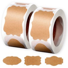 Awesome Goods 牛皮紙收納標籤3種捲筒貼紙, 2個, 150入