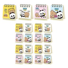 PINKFOOT 2025 Dagomi 迷你日曆 4款 x 5入組, 1套, 黃色, 象牙白, 粉紅色, 藍色