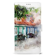 케이스퍼시픽 수채화 풍경 가죽 다이어리 휴대폰 케이스