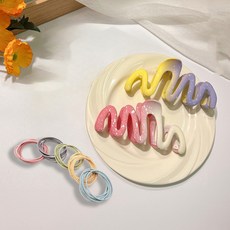 페이퍼먼츠 페인팅 그라데이션 집게핀 2종 + 파스텔 머리끈 5종 세트 23543
