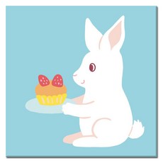 Momofix Painting DIY 數字油畫套組 40 x 40 cm, S09 搬運蛋糕的兔子, 1套