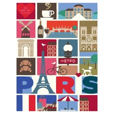 모모픽스페인팅 DIY 명화그리기 세트 30 x 40 cm, D19 어바웃 파리, 1세트