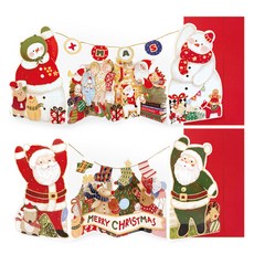 프롬앤투 손들어 크리스마스 입체카드 2종 세트 FS41-23, 혼합색상, 1세트