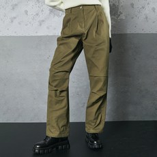 미쏘 여성용 코튼 턱 와이드 팬츠