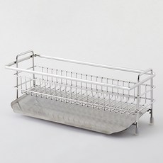 HANSSEM 全不鏽鋼 304 韓國製造 寬版瀝水菜瓜布晾乾架, 1個, 銀色