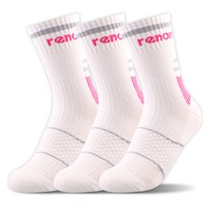 renoma 女性運動腳背加壓襪組 REW-18, 白色, 3個