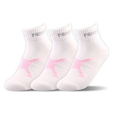 renoma 女性運動毛圈短襪3雙組 REW-12, 白色