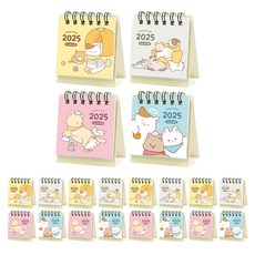 PINKFOOT 2025 貓貓迷你日曆 4款 x 5p 套組, 黃色, 灰色, 粉紅色, 藍色, 1個