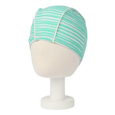 Le Motif 兒童條紋滾邊泳帽, 薄荷綠, 1個