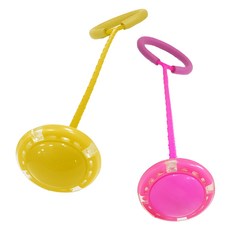 agaplus 閃亮一字型LED腳踝跳繩 2入, 1套, 黃色 + 粉紅色