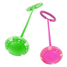 아가플러스 반짝반짝 일자형 LED 발목줄넘기 2p, 그린 + 핑크, 1세트